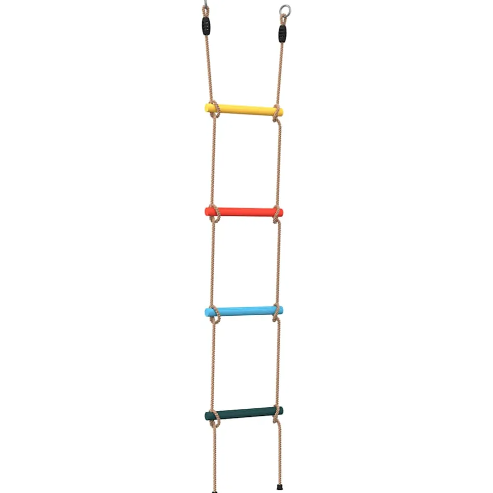 vidaXL Touwladder voor kinderen met 4 sporten meerkleurig
