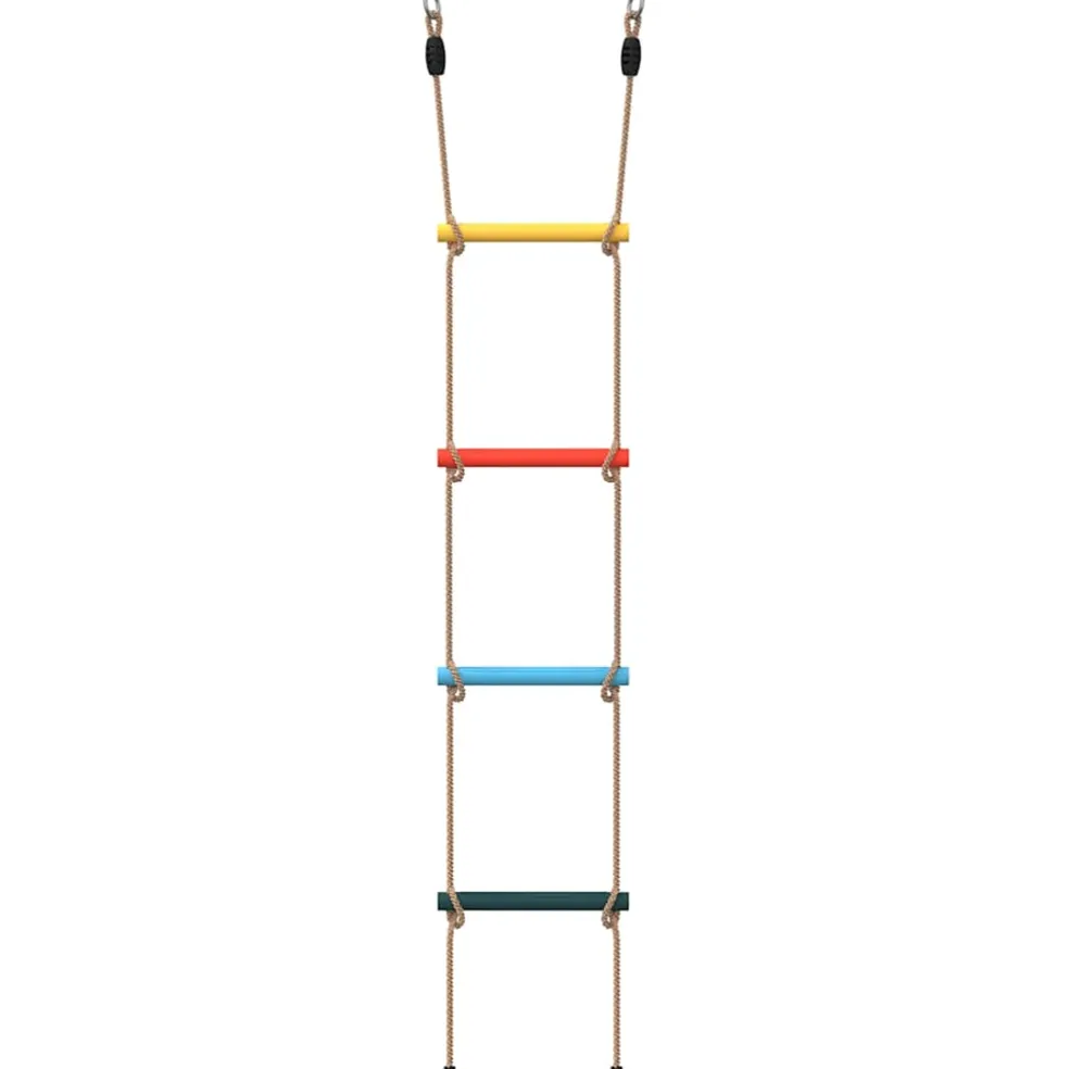 vidaXL Touwladder voor kinderen met 4 sporten meerkleurig