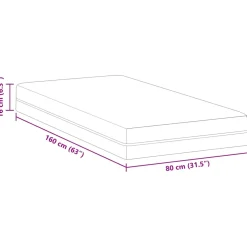 vidaXL Traagschuimmatras Medium 80 x 160 cm Wit en Grijs
