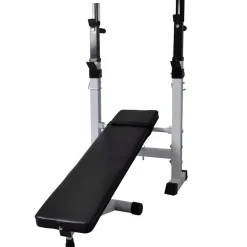 vidaXL Trainingsbank met gewichtenrek en halterset 90 kg