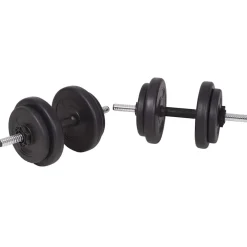 vidaXL Trainingsbank met gewichtenrek en halterset 90 kg