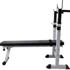 vidaXL Trainingsbank met gewichtenrek en halterset 90 kg