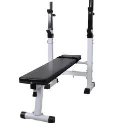 vidaXL Trainingsbank met gewichtenrek en halterset 90 kg