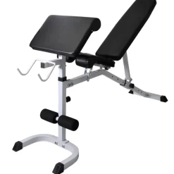 vidaXL Trainingsbank met gewichtenrek en halterset 60,5 kg