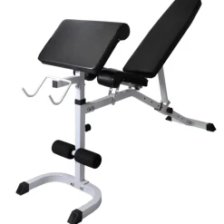vidaXL Trainingsbank met gewichtenrek en halterset 90 kg