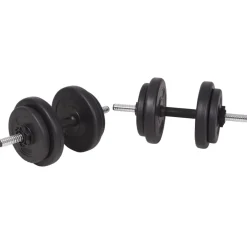 vidaXL Trainingsbank met gewichtenrek en halterset 90 kg