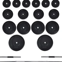 vidaXL Trainingsbank met halterset 60,5 kg