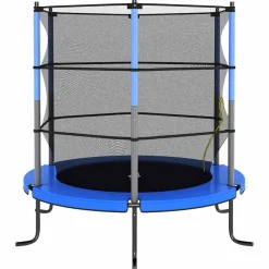 vidaXL Trampoline met veiligheidsnet rond 140x160 cm blauw