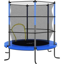 vidaXL Trampoline met veiligheidsnet rond 140x160 cm blauw
