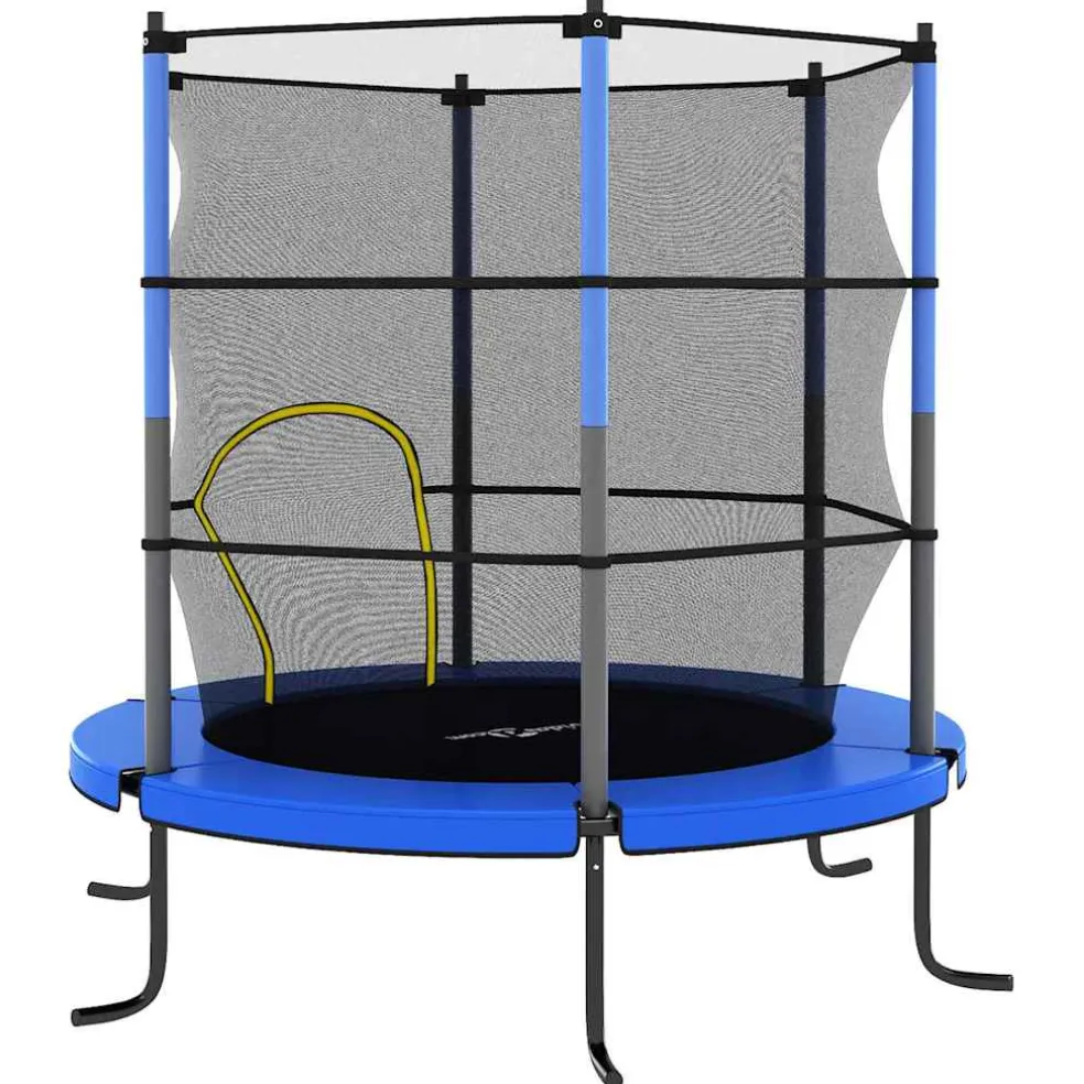 vidaXL Trampoline met veiligheidsnet rond 140x160 cm blauw