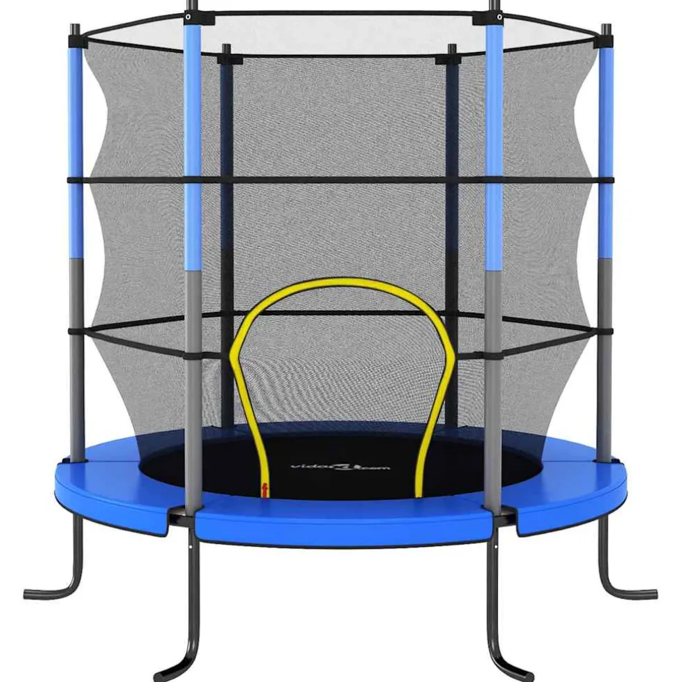 vidaXL Trampoline met veiligheidsnet rond 140x160 cm blauw