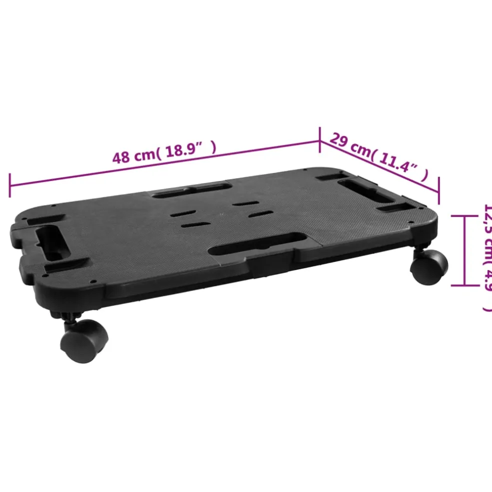 vidaXL Transporttrolley 200 kg polypropeen zwart