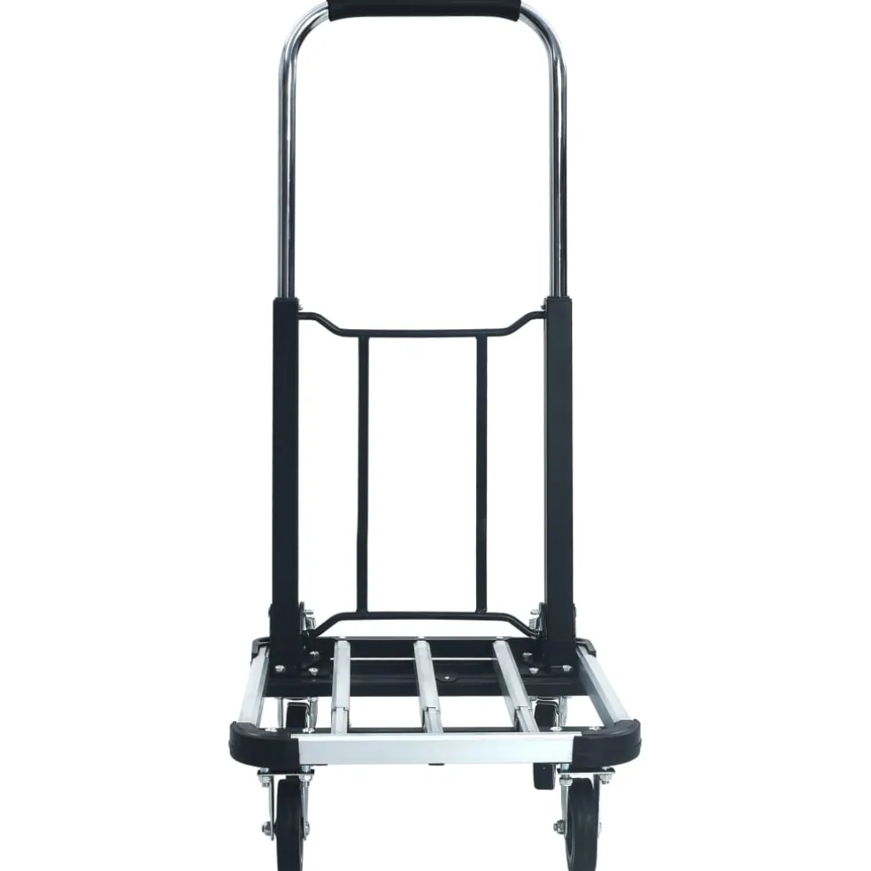 vidaXL Transportwagen inklapbaar 150 kg aluminium zilverkleurig