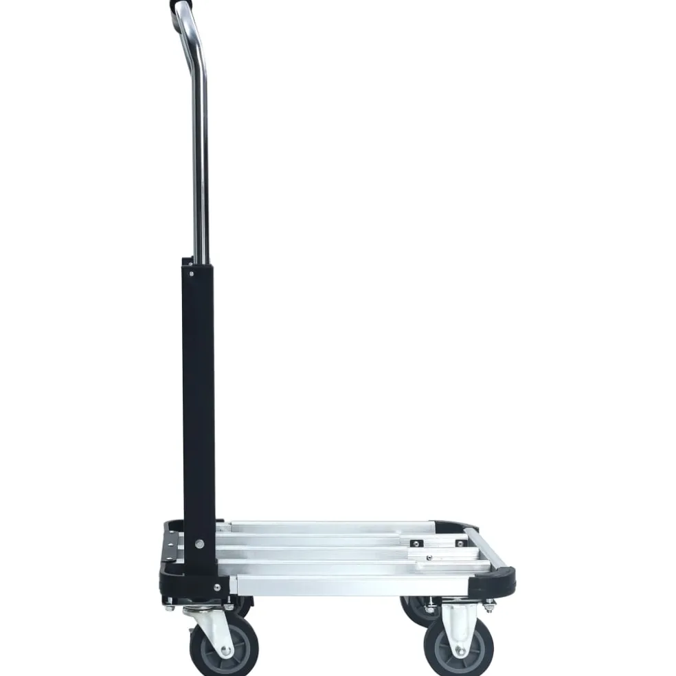 vidaXL Transportwagen inklapbaar 150 kg aluminium zilverkleurig