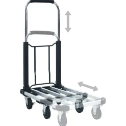vidaXL Transportwagen inklapbaar 150 kg aluminium zilverkleurig