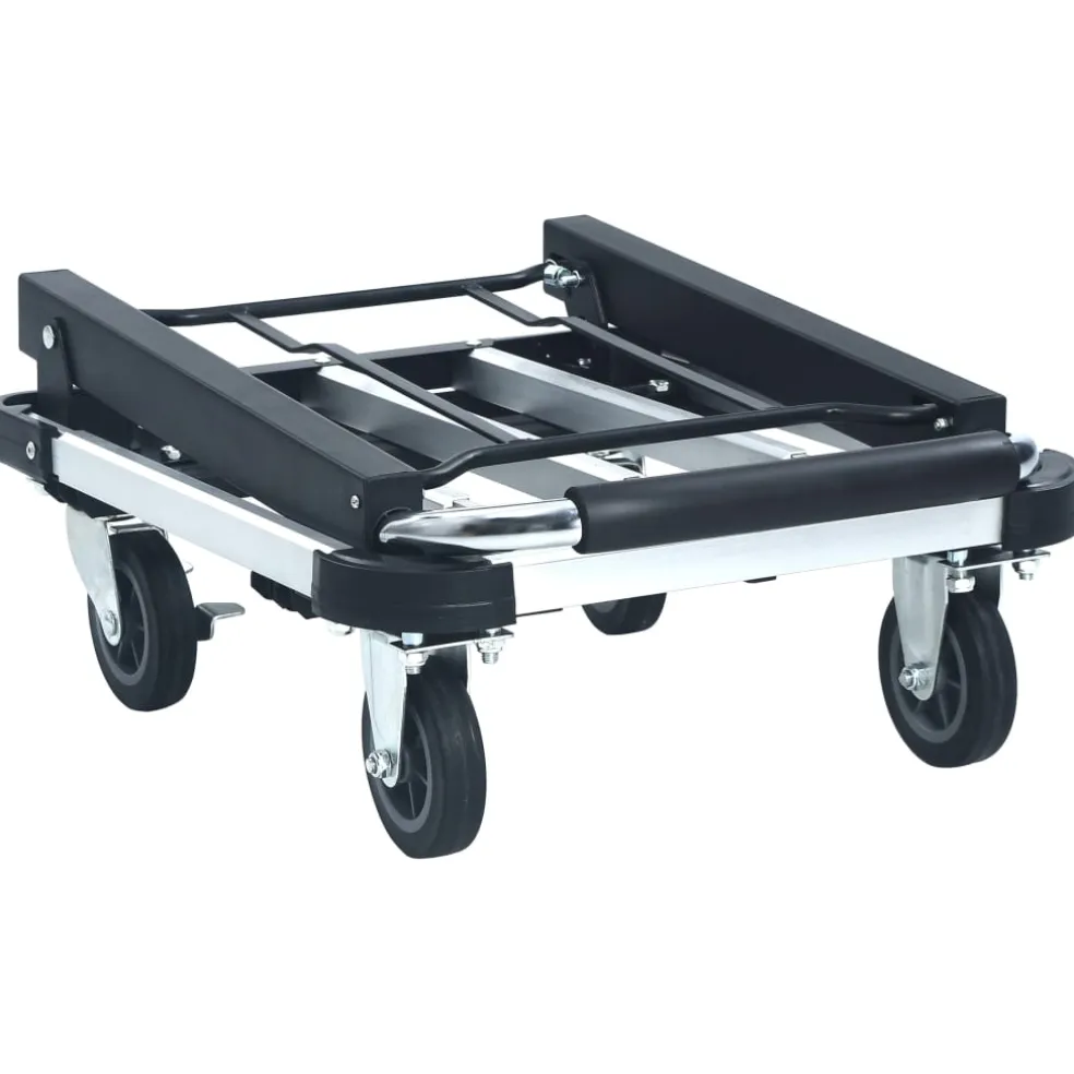 vidaXL Transportwagen inklapbaar 150 kg aluminium zilverkleurig