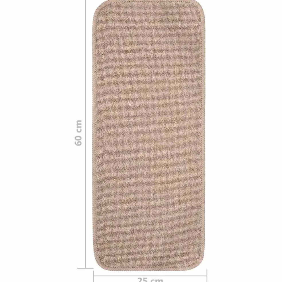 vidaXL Trapmatten 15 st anti-slip rechthoekig 60x25 cm beige