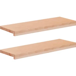 vidaXL Trapmatten 2 st Naturel 70 x 25 x 2 cm Massief beukenhout