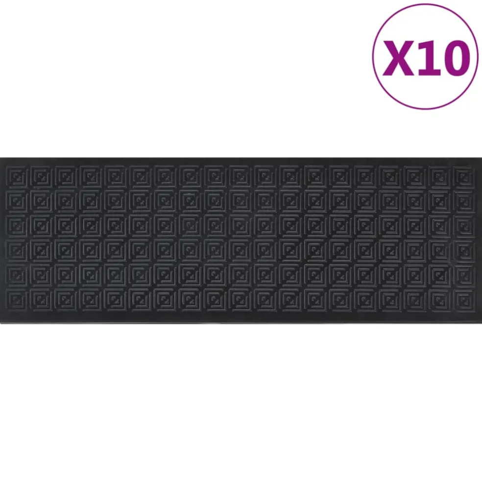 vidaXL Trapmatten 10 st 25x75 cm rubber