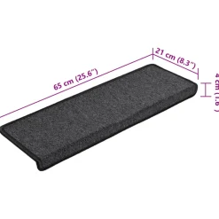 vidaXL Trapmatten 15 st 65x21x4 cm Antraciet Rechthoekige Rand