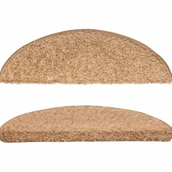 vidaXL Trapmatten 15 st 56x17x3 cm beige halfrond