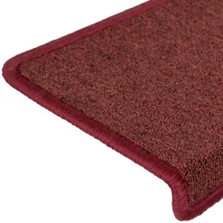 vidaXL Trapmatten 15 st 65x21x4 cm Bordeaux Rechthoekige Rand