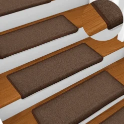 vidaXL Trapmatten 15 st 65x21x4 cm Bruin Rechthoekige Rand