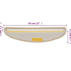 vidaXL Trapmatten 15 st 56x17x3 cm Crème Halfrond