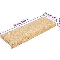 vidaXL Trapmatten 15 st 65x21x4 cm crème met rechthoekige rand