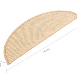vidaXL Trapmatten 15 st 56x17x3 cm Crème Halfrond