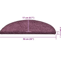 vidaXL Trapmatten 15 st 56x17x3 cm Donkerpaars Halfrond