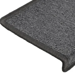 vidaXL Trapmatten 15 st 65x21x4 cm Donkergrijs Rechthoekige Rand