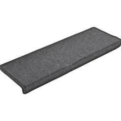 vidaXL Trapmatten 15 st 65x21x4 cm Donkergrijs Rechthoekige Rand