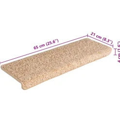 vidaXL Trapmatten 15 st 65x21x4 cm Goud Rechthoekige Rand