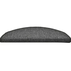 vidaXL Trapmatten 15 st 56x17x3 cm grijs en zwart halfrond