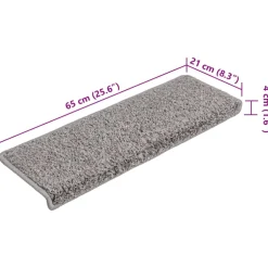 vidaXL Trapmatten 15 st 65x21x4 cm Grijs Rechthoekige Rand