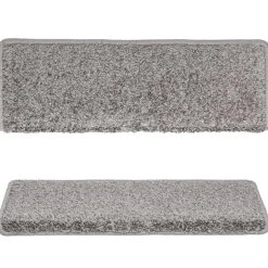 vidaXL Trapmatten 15 st 65x21x4 cm Grijs Rechthoekige Rand