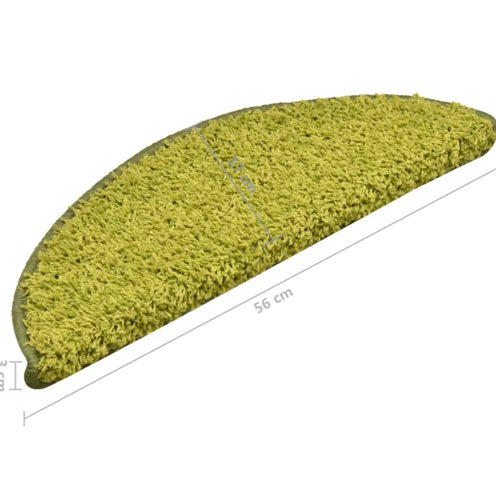 vidaXL Trapmatten 15 st 56x17x3 cm Groen Halfrond