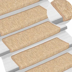 vidaXL Trapmatten 15 st 65x21x4 cm lichtbruin met rechthoekige rand