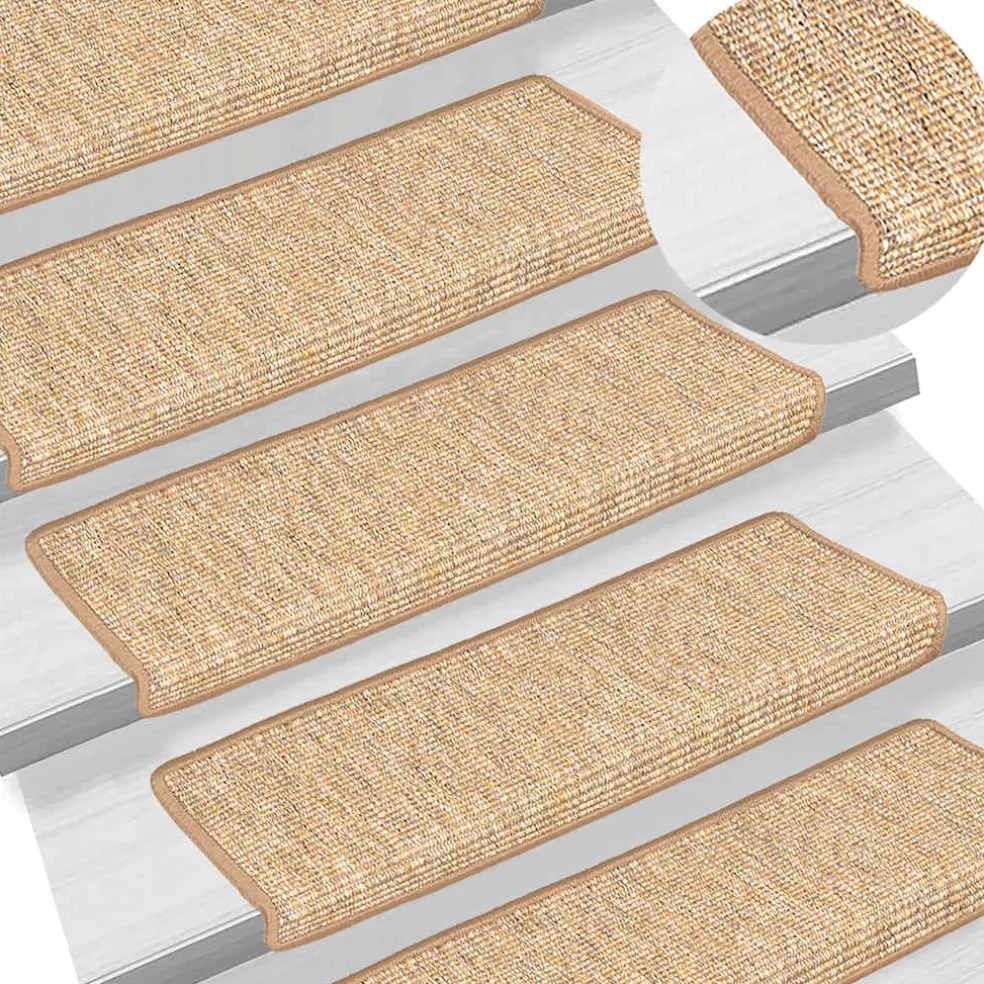 vidaXL Trapmatten 15 st 65x21x4 cm lichtbruin met rechthoekige rand