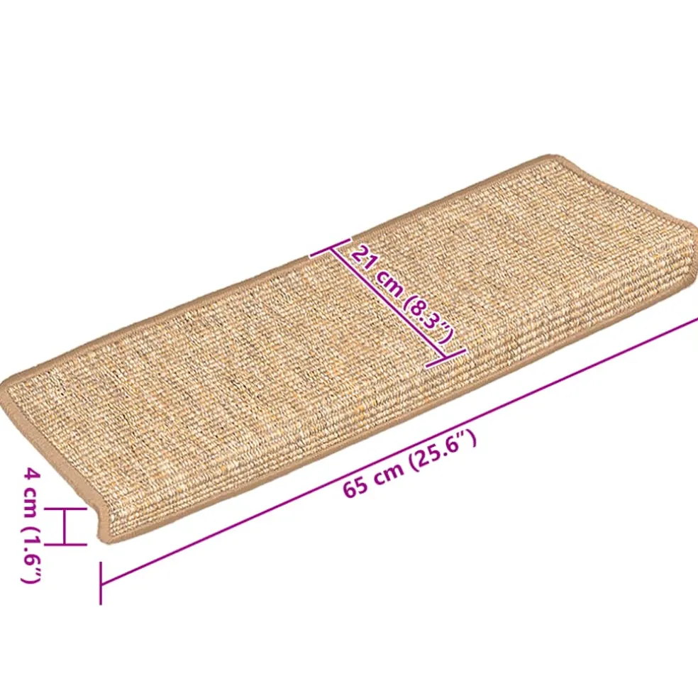 vidaXL Trapmatten 15 st 65x21x4 cm lichtbruin met rechthoekige rand