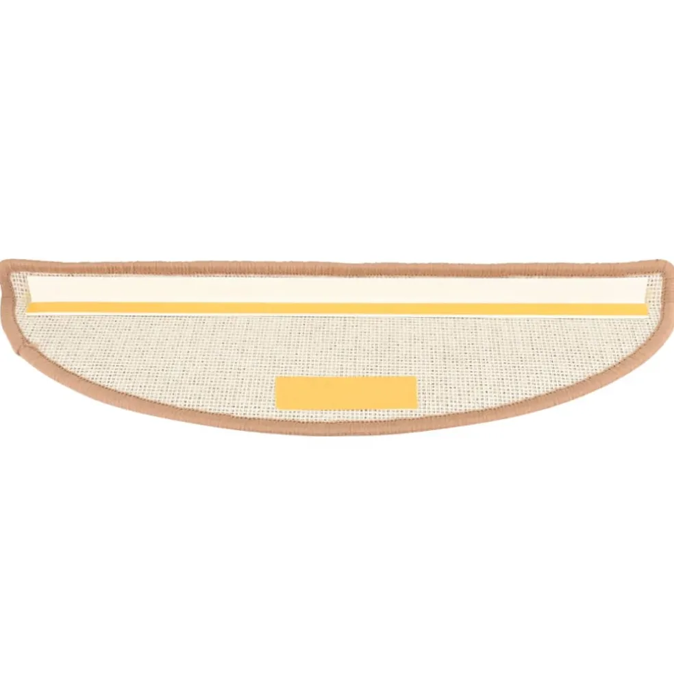 vidaXL Trapmatten 15 st 56x17x3 cm lichtbruin halfrond