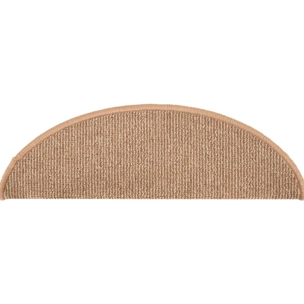 vidaXL Trapmatten 15 st 56x17x3 cm lichtbruin halfrond