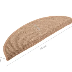 vidaXL Trapmatten 15 st 56x17x3 cm lichtbruin halfrond