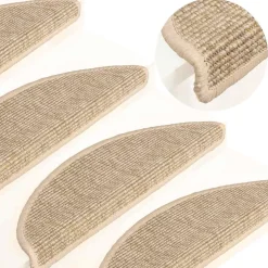 vidaXL Trapmatten 15 st 56x17x3 cm Lichtbeige Halfrond