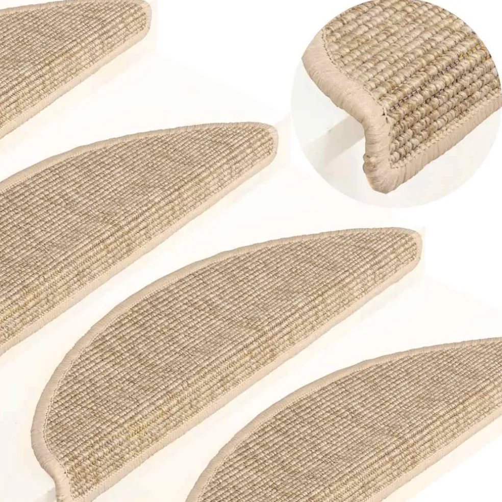 vidaXL Trapmatten 15 st 56x17x3 cm Lichtbeige Halfrond