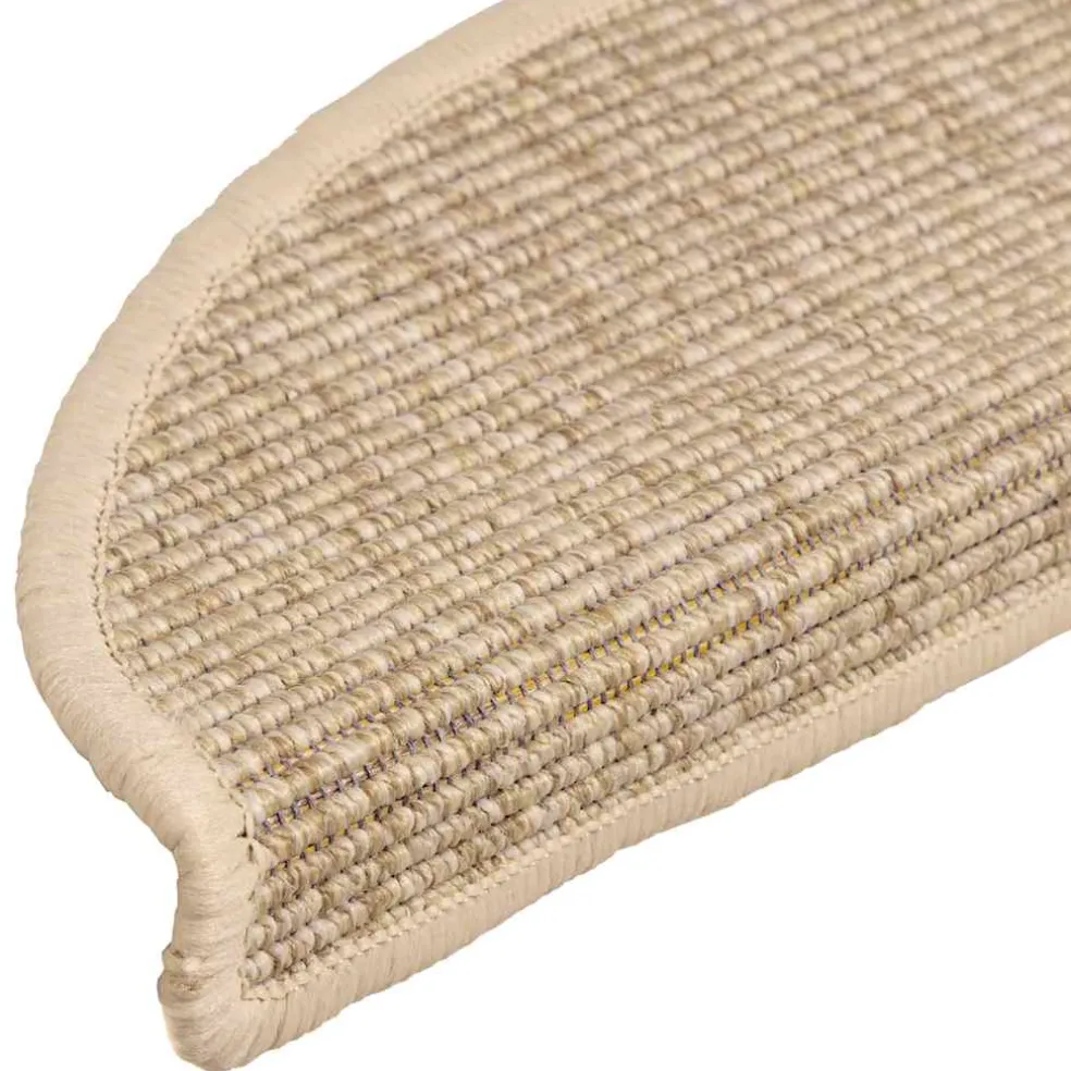 vidaXL Trapmatten 15 st 56x17x3 cm Lichtbeige Halfrond