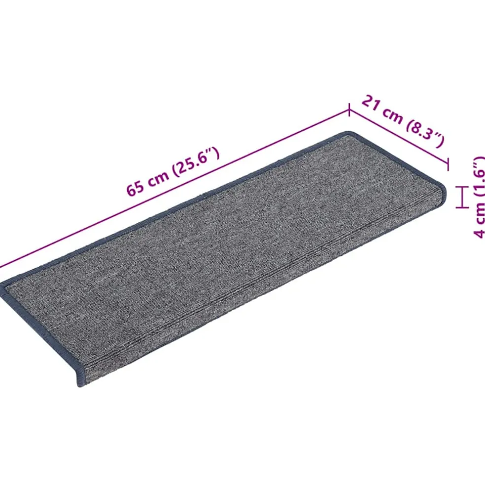 vidaXL Trapmatten 15 st 65x21x4 cm lichtgrijs en blauw