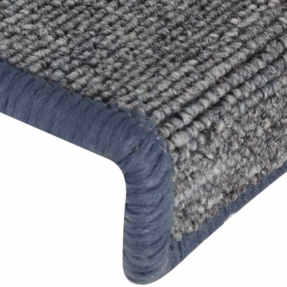 vidaXL Trapmatten 15 st 65x21x4 cm lichtgrijs en blauw