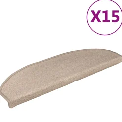 vidaXL Trapmatten 15 st 56 x 17 x 3 cm Non-Slip Taupe Vilt - 100% PP